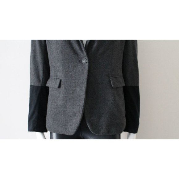 Rag & Bone Colorblock Timeless Blazer Grey Black Size 6 Wool - Picture 3 of 8